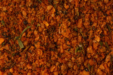 Indian spices background, close up. macro, horizontal frame