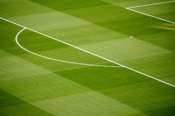 Obraz premium View on a football soccer pitch