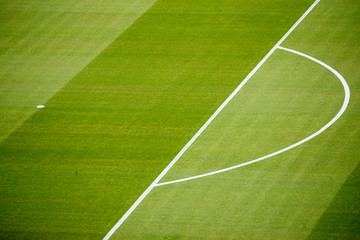 View on a football soccer pitch