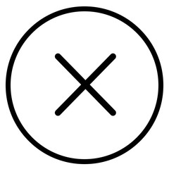 X Icon Isolated On White Background