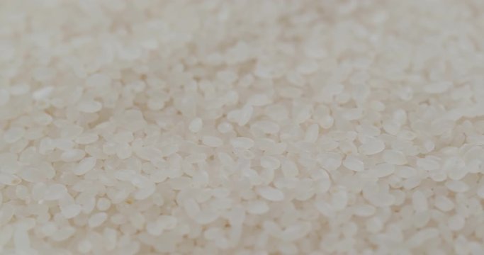 Stack of white rice close up