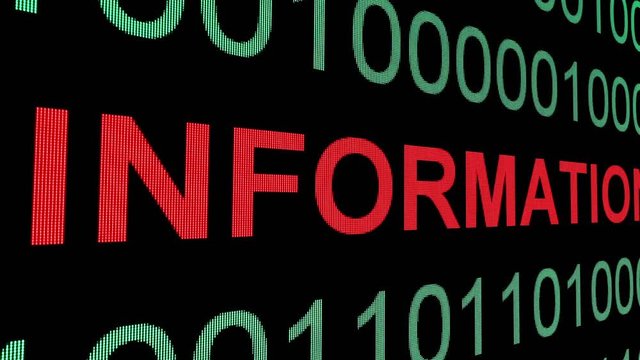 Information text on binary data