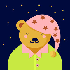 sleeping teddy bear