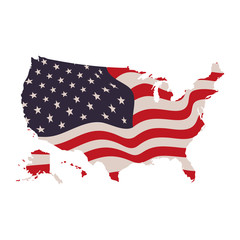 united states map with flag icon