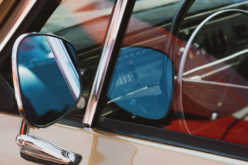 Side Mirror of a Vintage Car