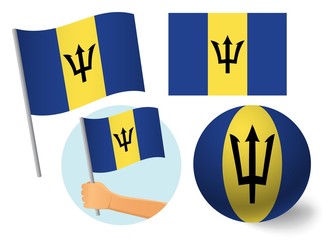 Barbados flag icon set