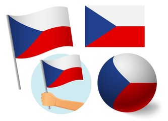 Czech Republic flag icon set