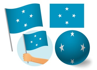 Micronesia flag icon set