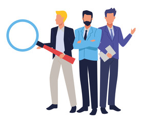 Executive business workers with tools