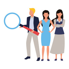 Executive business workers with tools