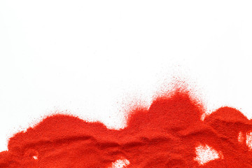 Blog or presentation background with red sand texture on white background top view space for text