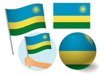 Rwanda flag icon set