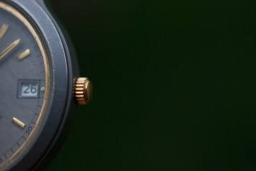 clock pin with black background