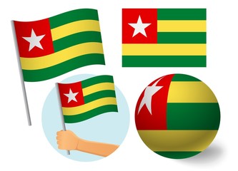 Togo flag icon set