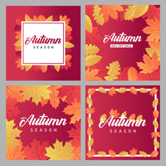 Autumn sale background layout decorate with leaves for shopping sale or promo poster and frame leaflet or web banner. Vector illustration template.