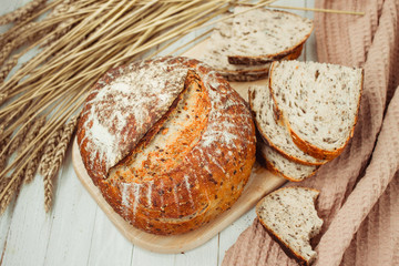 homemade bread on whole wheat sourdough with sunflower seeds