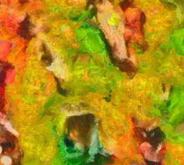 Obraz na płótnie Canvas Colorful scratched grunge texture. Dry oil strokes background. Design pattern.