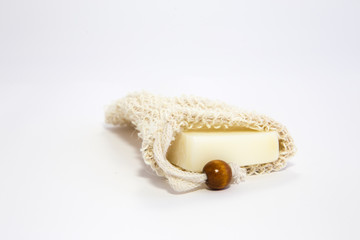 Soap saver, handcrafted drawstring bag to put soap bar in so it lasts longer. Good for face, body,...