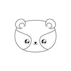 head of cute raccoon baby animal kawaii style