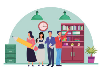 Executive business workers with tools