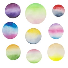 multi-color watercolor circles for your design