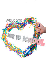 Activity with coloured wooden  sticks for creativity