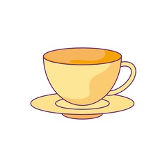 cup with dish ceramic isolated icon