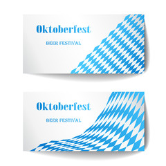 Banners for Oktoberfest festival on white background. Vector illustration.