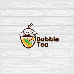 bubble tea logo icon graphic template
