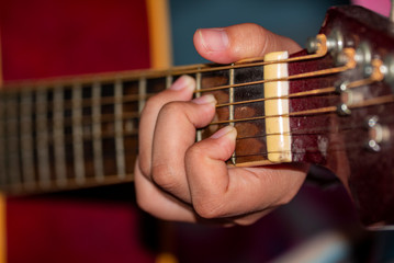 picture of acoustic guitar chord handle