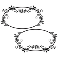 Floral frame ornament, for template of various card. Vector