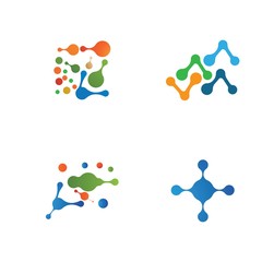 molecule logo vector icon