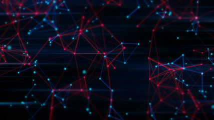 data connecting to digital deep learning brain of robotic ai futuristic with technology network in...