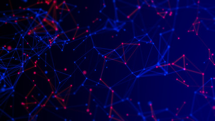 robotic ai data connecting to futuristic with technology network in background 3d illustration...