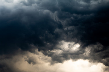 Fototapeta na wymiar Storm Clouds closeup on the Sky and raining