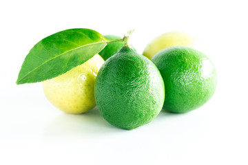 Fresh lime on white background isolated image