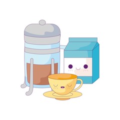 cup ceramic with set food kawaii style