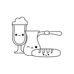 teapot with set food kawaii style