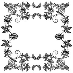 Ornate of various card, with pattern shape of frame, for feature flower and leaves. Vector