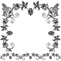 Ornate of various card, with pattern shape of frame, for feature flower and leaves. Vector