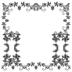 Design beautiful card, with ornament leaf flower frame. Vector