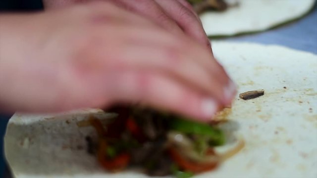 Quesadilla Making Process in slow motion and normal shot