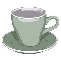 Vector realistic 3d kitchen tool stainless tea cup glass