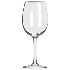 Vector realistic 3d kitchen tool wine glass glossy