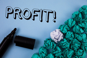 Handwriting text Profit Motivational Call. Concept meaning Earned Money Payment Salary Business...