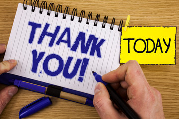 Word writing text Thank You Motivational Call. Business concept for Appreciation greeting...
