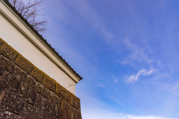 冬夕刻の青葉城隅櫓