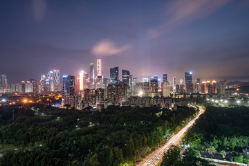 shenzhen city skyline at night