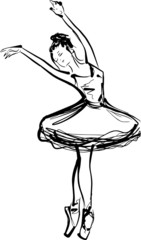 vector line illustration of a ballerina © Scarlet_Mari