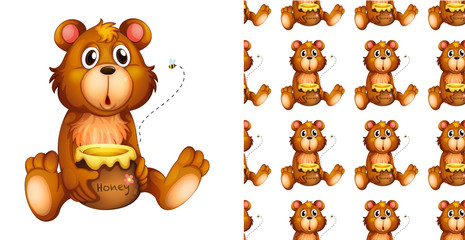 Seamless and isolated animal pattern cartoon